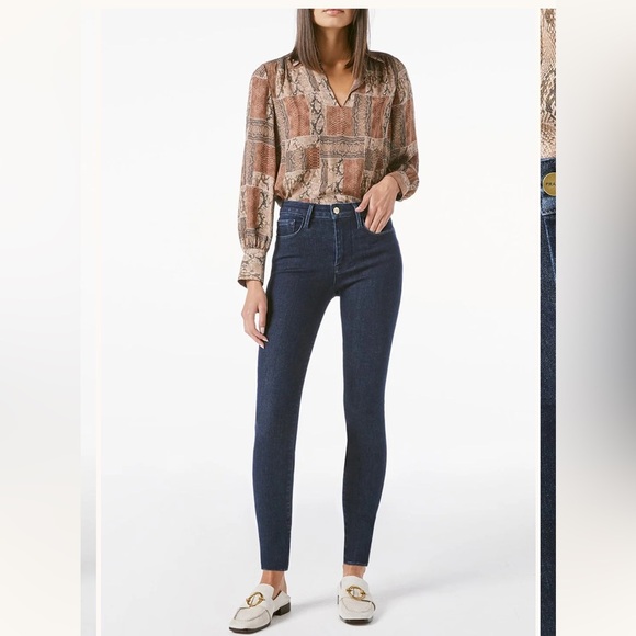 Frame Denim Denim - Frame Denim Le One Skinny Keller Dark Blue Ankle length Jeans size 29 or 2